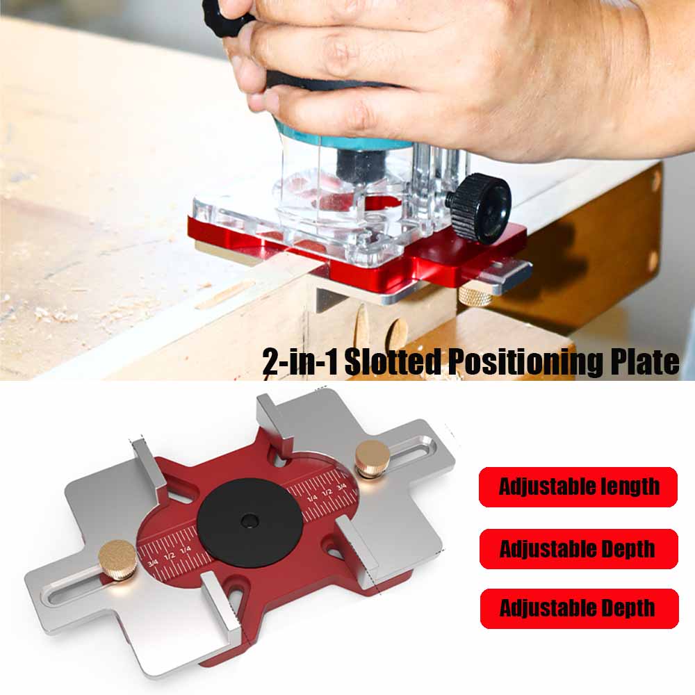 Gabarit de poinçonnage pour poignée de tiroir en alliage d'aluminium, plaque de positionnement à fentes 2 en 1 pour le travail du bois, outils auxiliaires de coupe pratiques pour le bois 