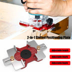 Gabarit de poinçonnage pour poignée de tiroir en alliage d'aluminium, plaque de positionnement à fentes 2 en 1 pour le travail du bois, outils auxiliaires de coupe pratiques pour le bois 