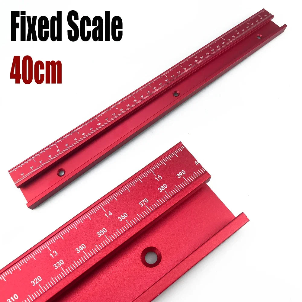 45# Chute T Track with Scale, Alloy T-tracks Slot Miter Track, 300-500mm 45 Type Chute Woodworking Table Saw Workbench DIY Tool