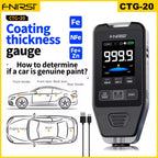 FNIRSI CTG-20 Car Paint Thickness Gauge Electroplate Metal & Putty Powder Coating Thickness Gauge for Car 0-1400um Fe nFe Fe+Zn