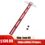 【Expédié des États-Unis】Règle en T avec traceur HONGDUI MT-2465, en alliage d'aluminium, pour le travail du bois, avec gabarit de positionnement des trous et fixation murale.