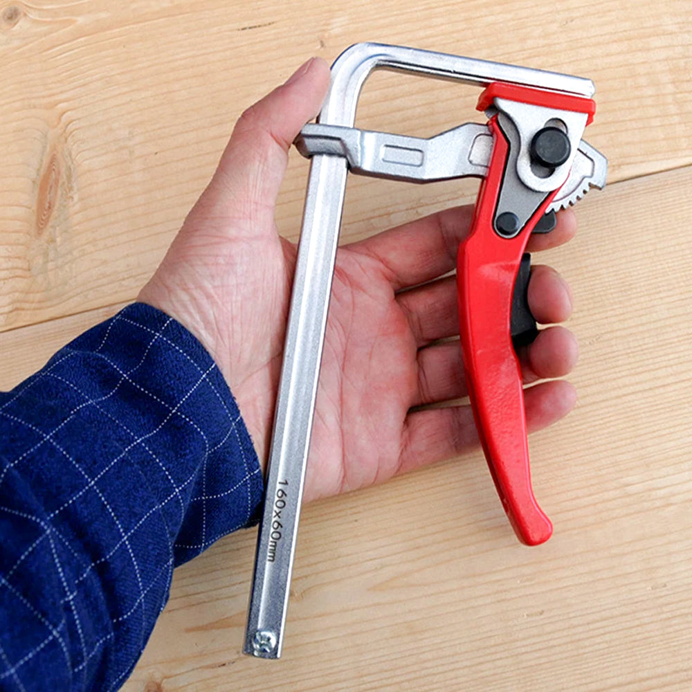 Quick Ratchet Track Guide Rail Clamp Woodworking Clamp Fast Strong DIY Hand Tool Set Quick Adjustable Professional Wood Clamp