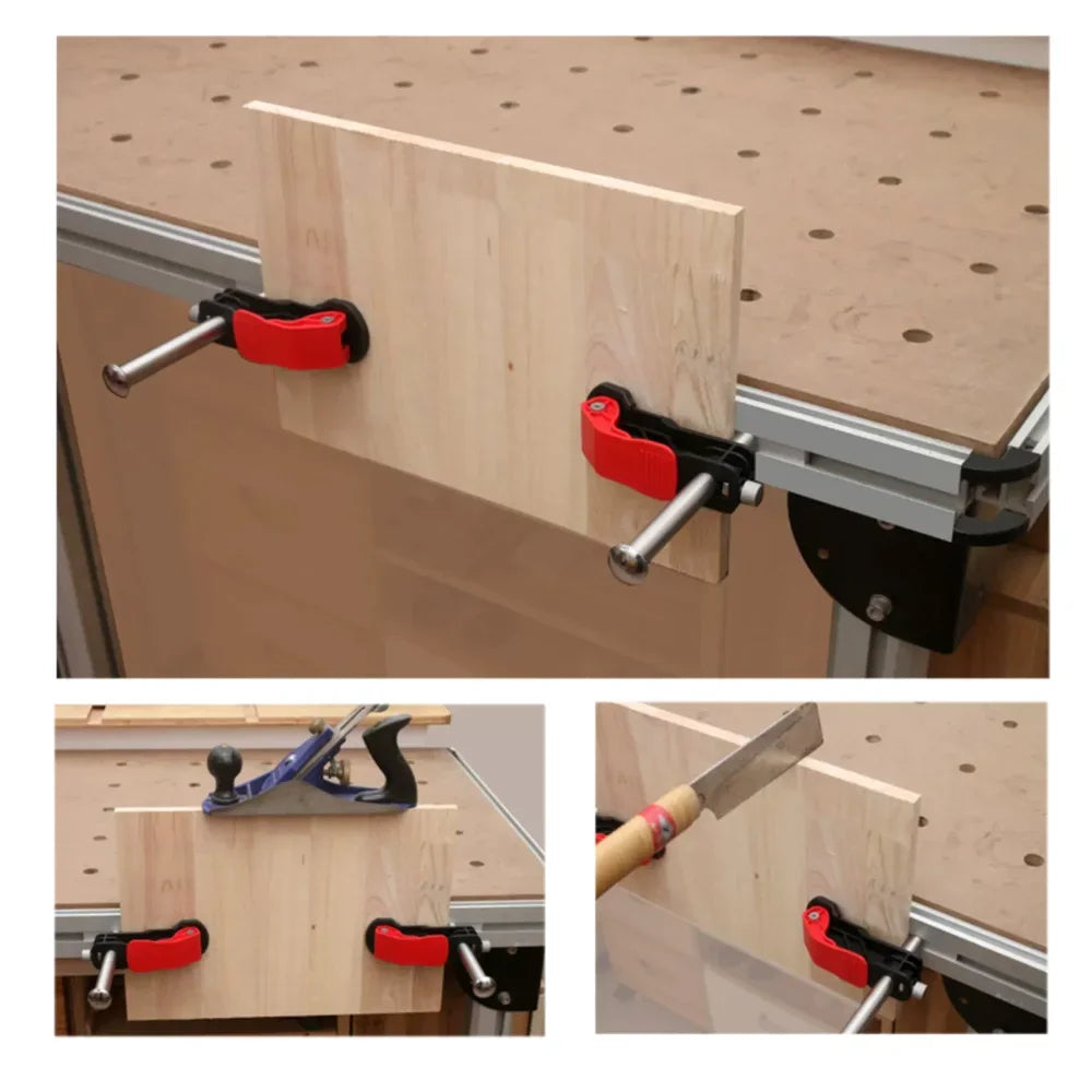 2Pcs Workbench Bench Dogs Clamp Hold Down Clamp,Desktop Quick Acting Clamp Fast Fixing Wood Board Woodworking Desktop Press Tool