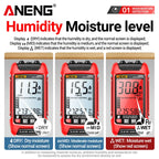 ANENG GN601 Digital Wood Moisture Meter 0~99.9% Timber Hygrometer  Meter Multiscene Measure Temperature Humidity Probe Testers