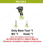 Worx WU139 Cordless Screwdriver Dual Speed 50Nm 12v 1800rpm 18+1 Brushless Motor Adjust Torque Univeral Green 12V Battery Pack