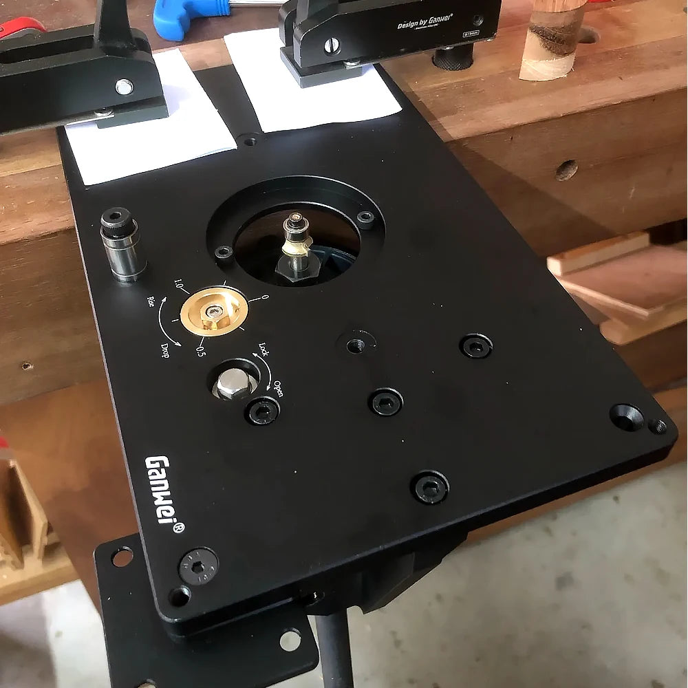 Ganwei Trimmer Inverted Lift Table System  for 65mm Electric Trimming Machine Durable Router Table Plate Insert Woodwroking Tool