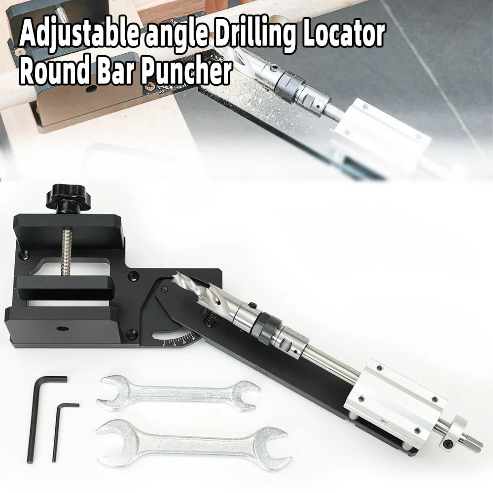 Poinçonneuse multi-angle réglable pour barres rondes, outil de poinçonnage et de pressage pour perceuse électrique, outil de positionnement de perçage
