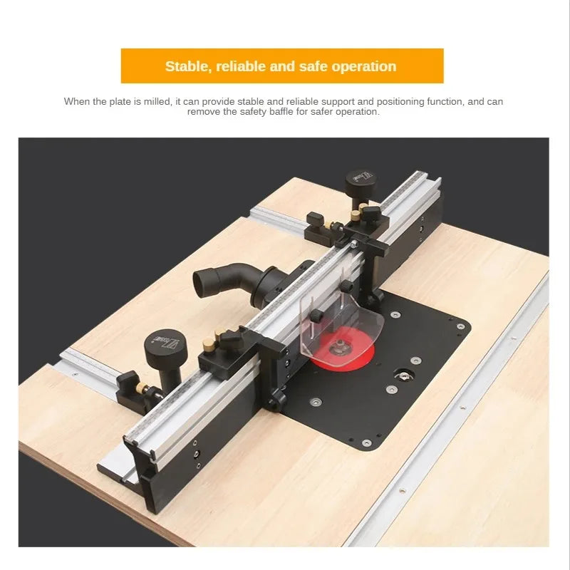 【Shipped from within the USA】WNew 700mm Router Table Aluminum Fence System Inverted Trimming Machine Accessories with 30cm T Track Sliding Brackets Bit Guard