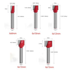 Durable 6mm Shank Milling Cutter Cleaning Bottom Bit Router Bits Wood Carving Woodworking Tools