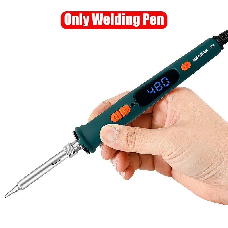 Electric Soldering Iron 220V 120W Soldering Iron Repair Soldering Tool Set LED Digital Display Adjustable Temperature 200-600℃