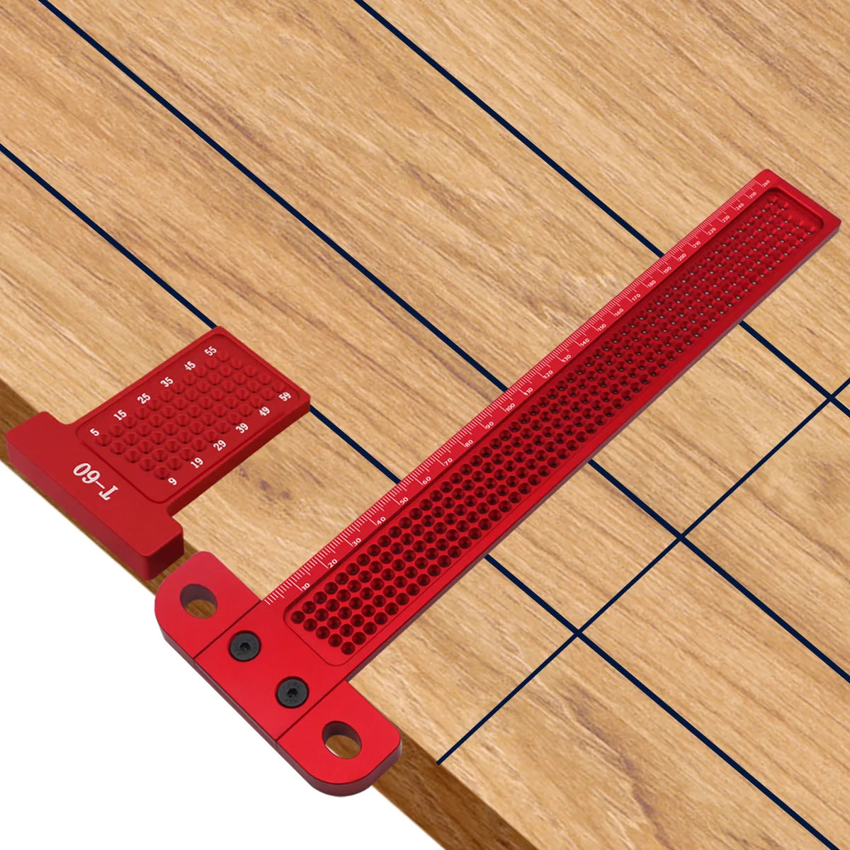 Woodworking Cross Calibration Ruler, Precision T-Ruler Scribing Line Drawing Marking Gauge, Aluminum Height Gauge Measuring Tool