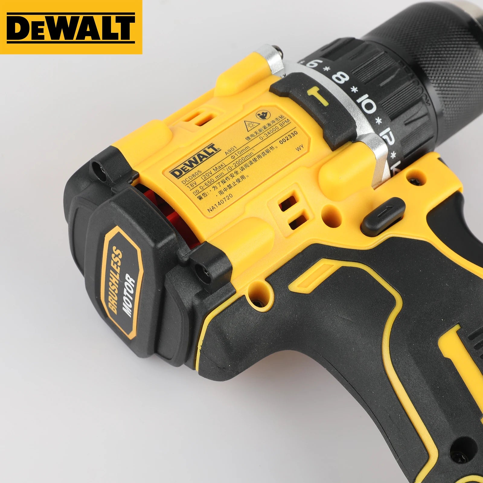 DEWALT Lithium Battery 20V Rechargeable Brushless Compact Electric Screwdriver Hand Drill Impact Drill DCD805