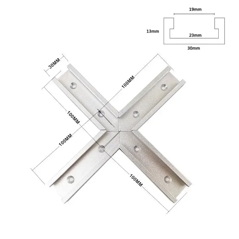 T-Track Cross Connector T-Slot Connection Universal Woodworking 30 Type Cross Slide Slot Woodwork Table Saw Miter Track Chute