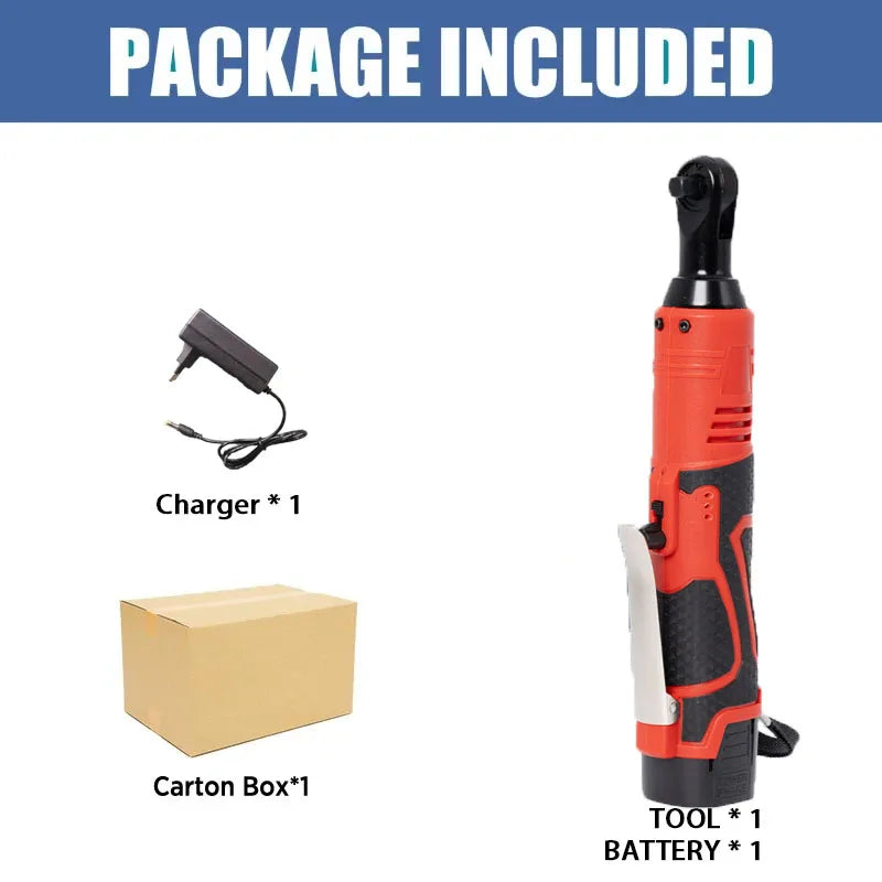 12V/18V Impact Wrench Cordless Rechargeable Electric Wrench 3/8 Inch Right Angle Ratchet Wrenches Impact Driver Power Tool