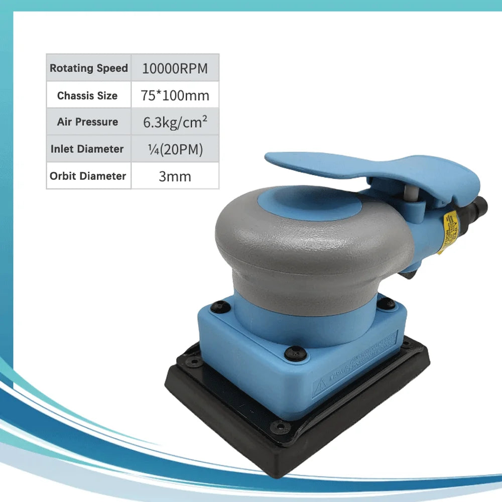 Professional 12000 rpm track air sander 75 * 100mm body scratch removal air track pneumatic sander