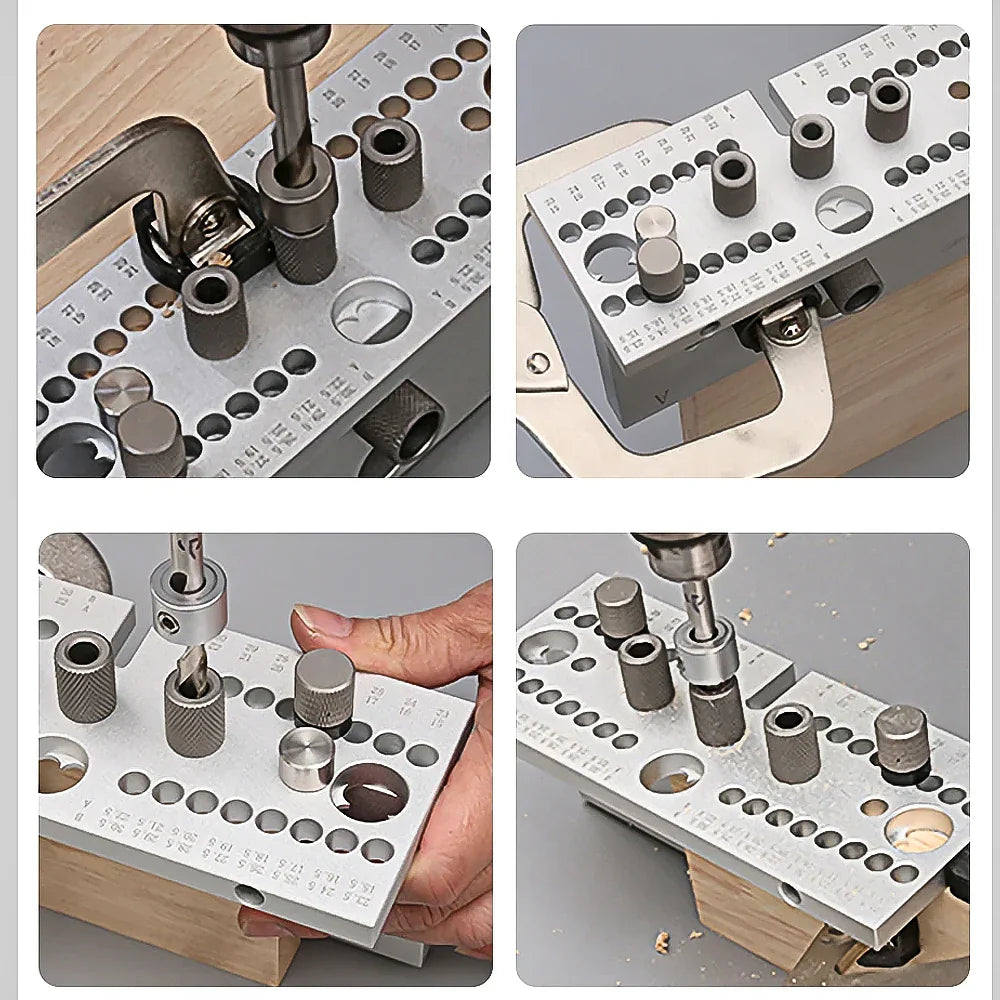 【Shipped from within the USA】WNew 3 In 1 Dowel Jig Woodworking Hole Puncher Drill Guide Positioning 7/8/10MM M14 M18 Hole Opener Drilling Guide Tool