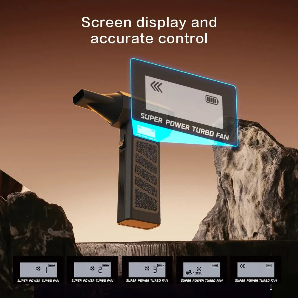 2025New Hurricane Dust Blower 990000RPM Wireless Compressed Air Duster High-speed Violent Fan 4Speed Adjustable Turbo Jet Blower