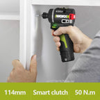 Worx WU139 Cordless Screwdriver Dual Speed 50Nm 12v 1800rpm 18+1 Brushless Motor Adjust Torque Univeral Green 12V Battery Pack