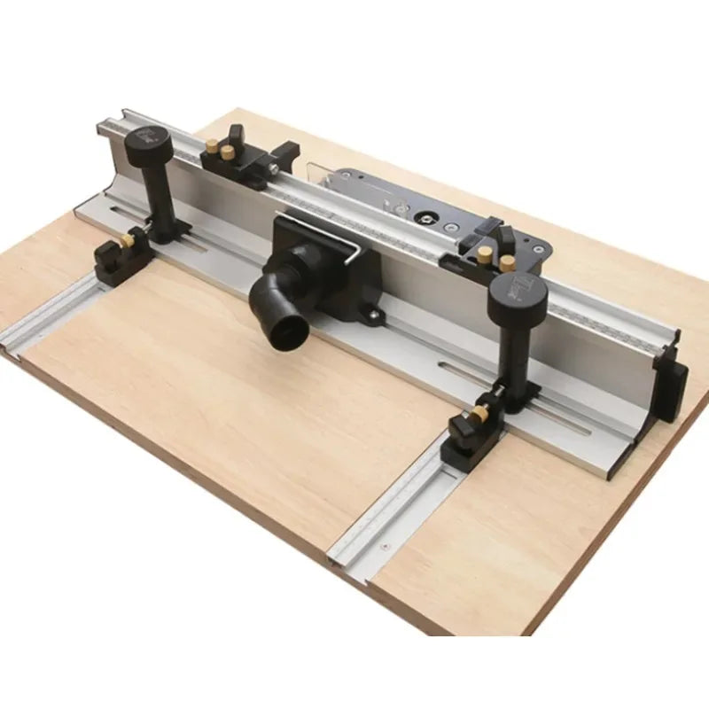 【Shipped from within the USA】WNew 700mm Router Table Aluminum Fence System Inverted Trimming Machine Accessories with 30cm T Track Sliding Brackets Bit Guard