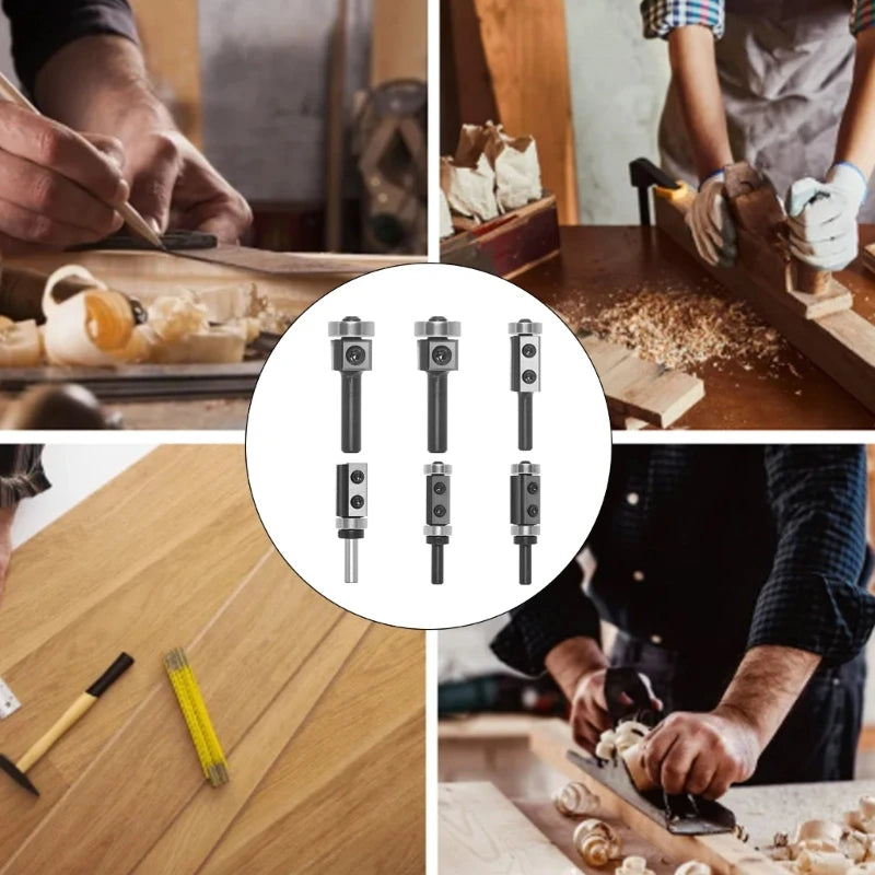 1pc Insert Carbides Reversible Pattern Flush Trim Router Bit 8mm Shank, Top Bearing Template Router Bit for Trimming