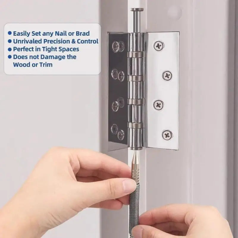 1Pcs Spring Center Punch Woodworking Metal Drill Hammerless Dual Head Nail Setter Spring Loaded Door Hinge Pin Remover Tools