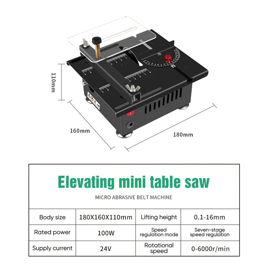 Mini Multifunctional Table Saw Electric Desktop Saws Small Household DIY Cutting Tool Woodworking Bench Lathe Cutter Machine