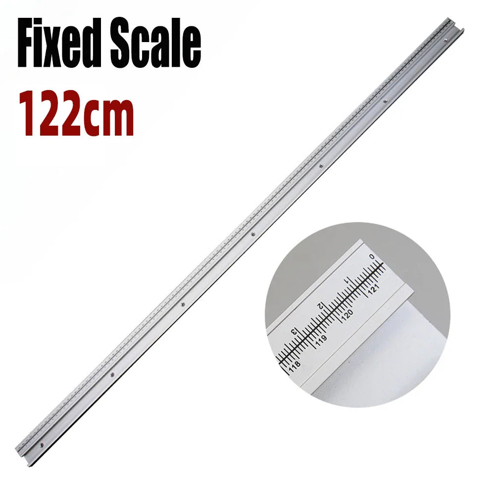 45# 122CM Aluminum Alloy T-Track, Woodworking 45 Type Chute With Fixed or Movable Scale For DIY Table Saw Miter Carpenter Tools