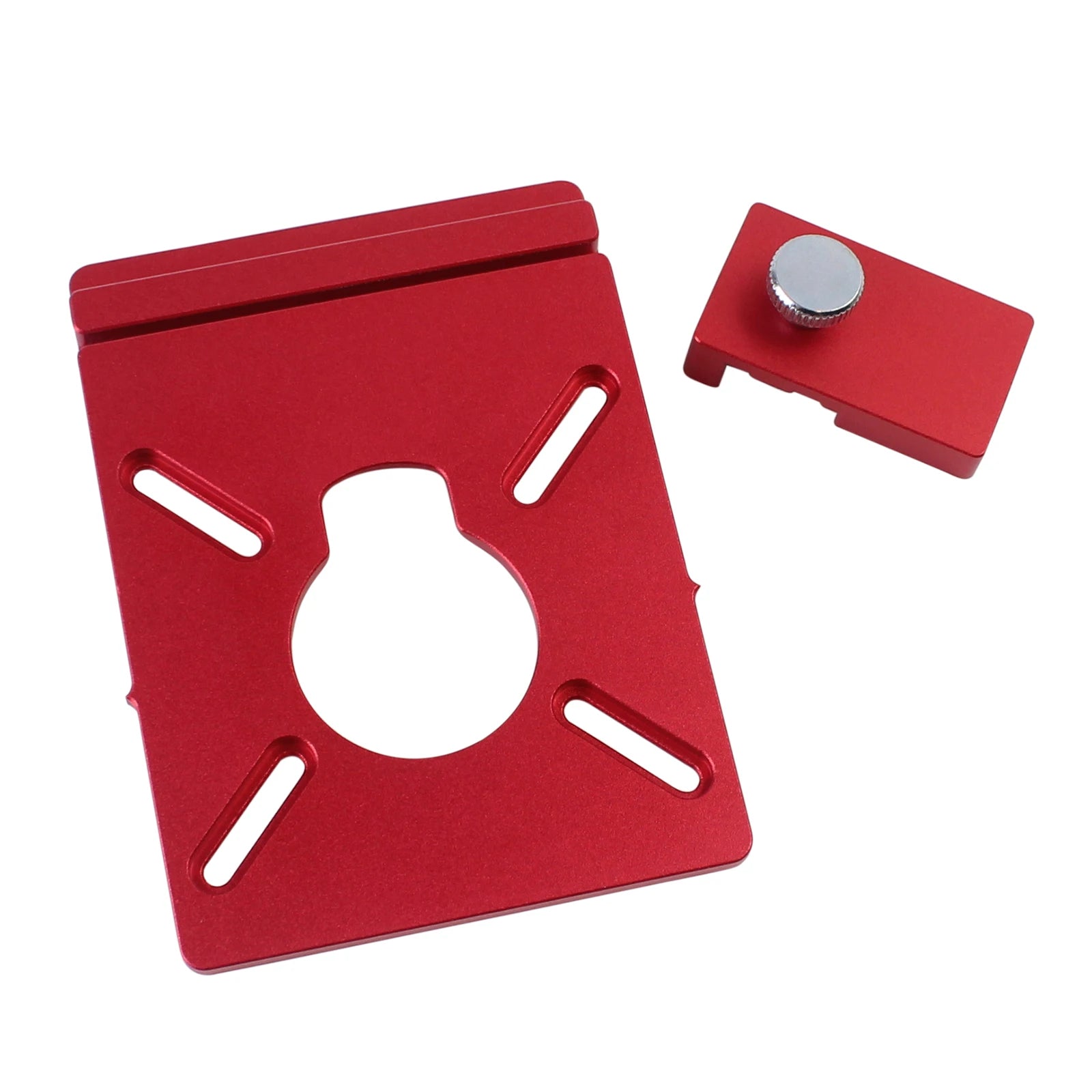 Adaptateur de rail de guidage (1 jeu), support auxiliaire en alliage d'aluminium pour fraisage en ligne droite avec butée, compatible avec la plupart des défonceuses. 