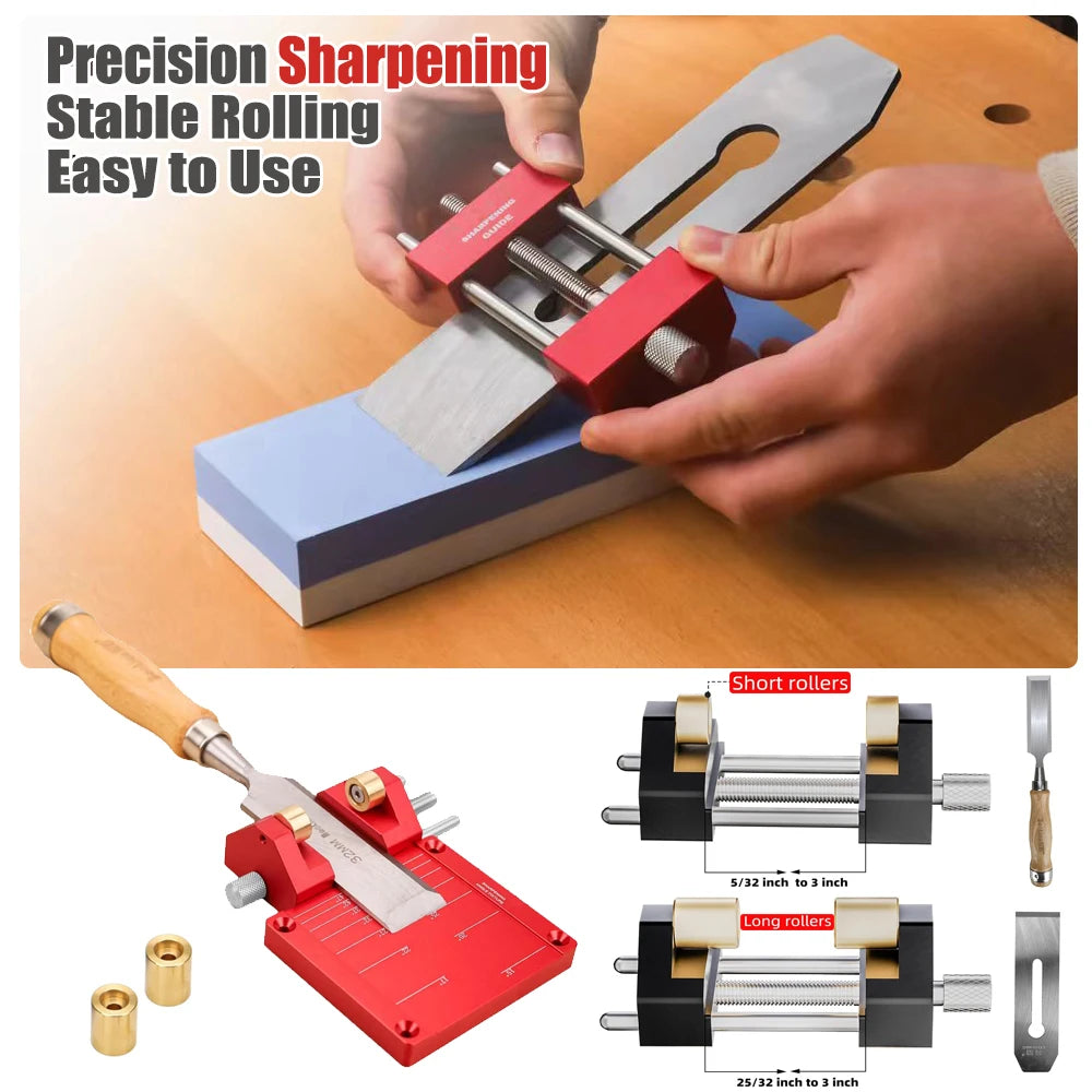 2025 New Professional Sharpening Jig for Woodworking, Fixed Angle Guide with Tungsten Rod for Chisels & Plane Irons,DIY Tool Kit