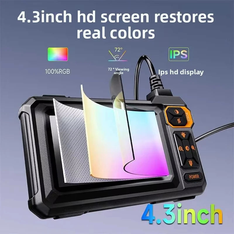 ndustrial Endoscope Camera 8mm HD1080P 4.3inch IPS Screen 16.5TF Pipe Inspection Camera for Car Repair IP67 Waterproof 8 LEDS