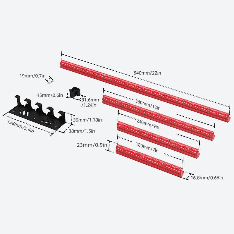 Règle en V en aluminium de précision pour le traçage, 6/8/12/20 pouces, fabriquée à la main, pour le traçage d'angles parallèles, outil de traçage pour le travail du bois et la mesure verticale.