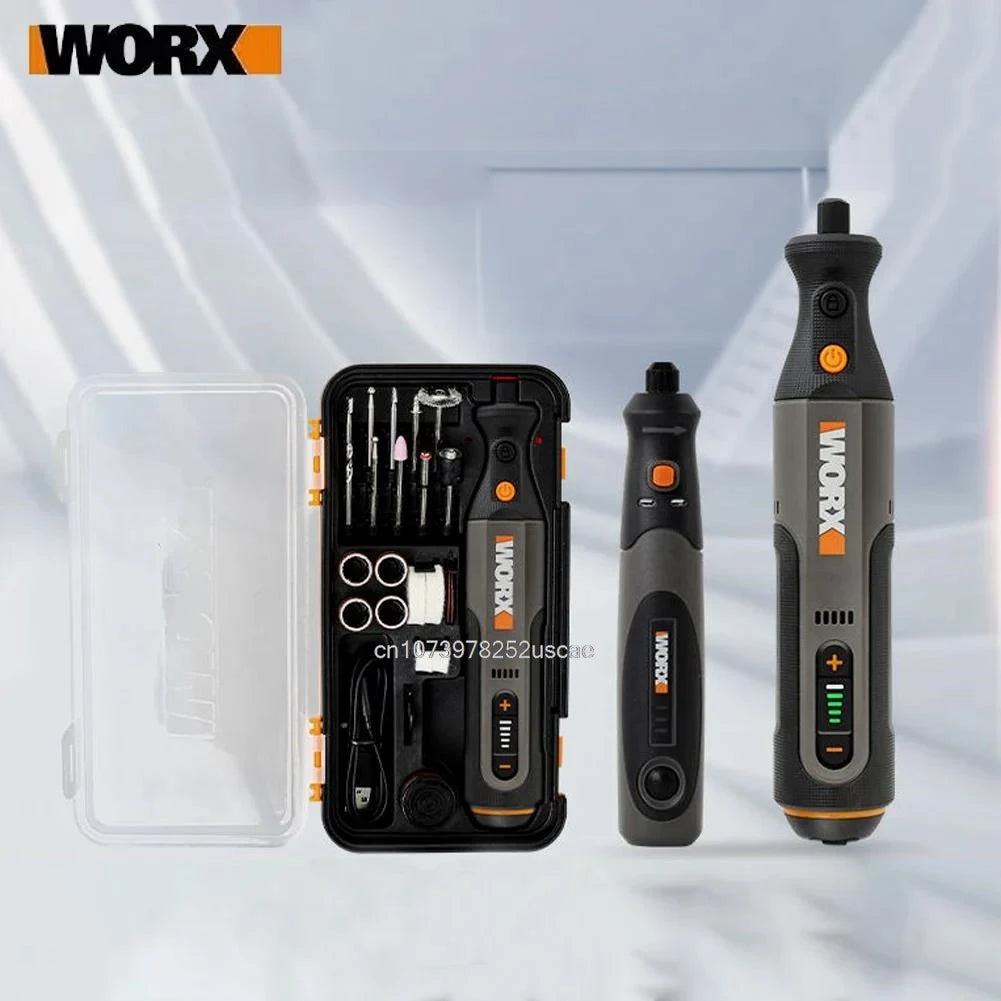 Worx 8V Rotary WX750 WX106 Cordless Mini Drill Engraving Grinding Polishing Machine USB Charger Variable Speed Power Tools Bits