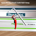 Quick Ratchet Track Guide Rail Clamp Woodworking Clamp Fast Strong DIY Hand Tool Set Quick Adjustable Professional Wood Clamp