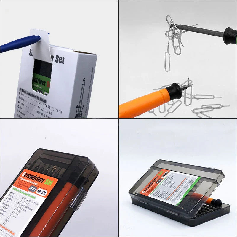 Hochwertiges 39-in-1-Schraubendreher-Set mit verstellbarem Schraubenkopf und magnetischer Schraube für Computer- und Handy-Reparaturen 