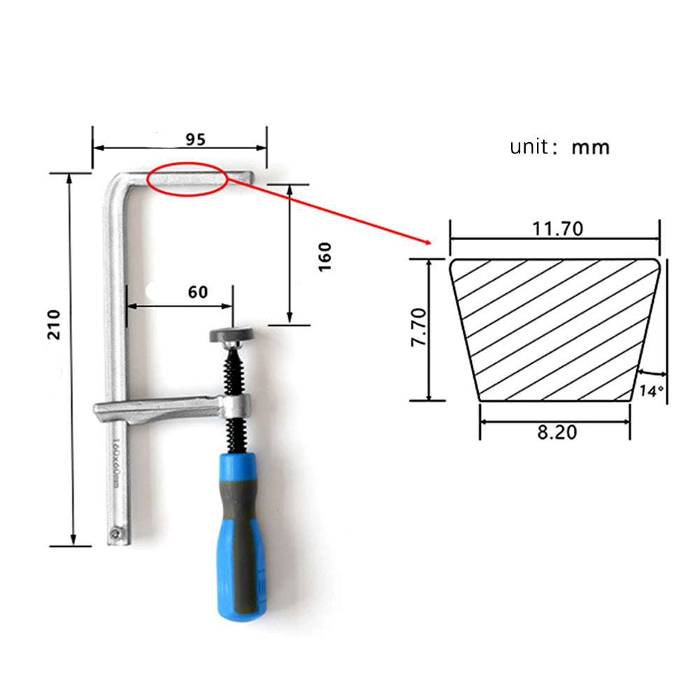 Dovetail Woodworking Clamp Dovetail Router Bit With Soft-Grip Handle  for Rail Woodworking DIY Desktop Groove Fixing Clip