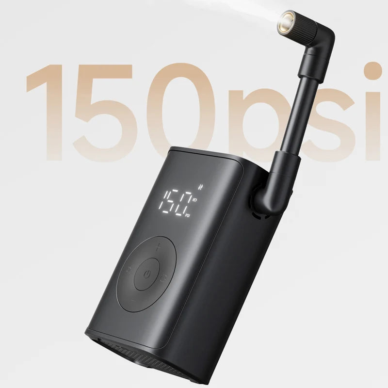 2025 New Portable Air Pump 2000mAh 240g 150psi Electric Air Compressor Tire Pressure Detection Multitool Inflator