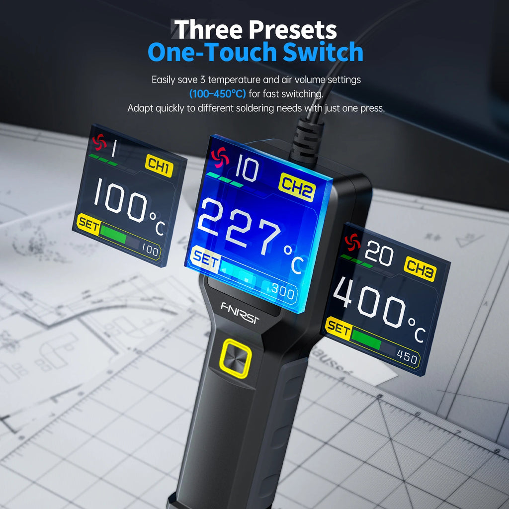 FNIRSI SAG-55 Handheld High-Temperature Hot Air Gun With Bracket Welding Hot Air Gun, Used For Welding Maintenance Tools