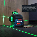 Niveau laser Bosch 12 lignes vertes, outil de mesure vertical et horizontal, ligne de projection GLL3-60XG pour la décoration intérieure et extérieure 