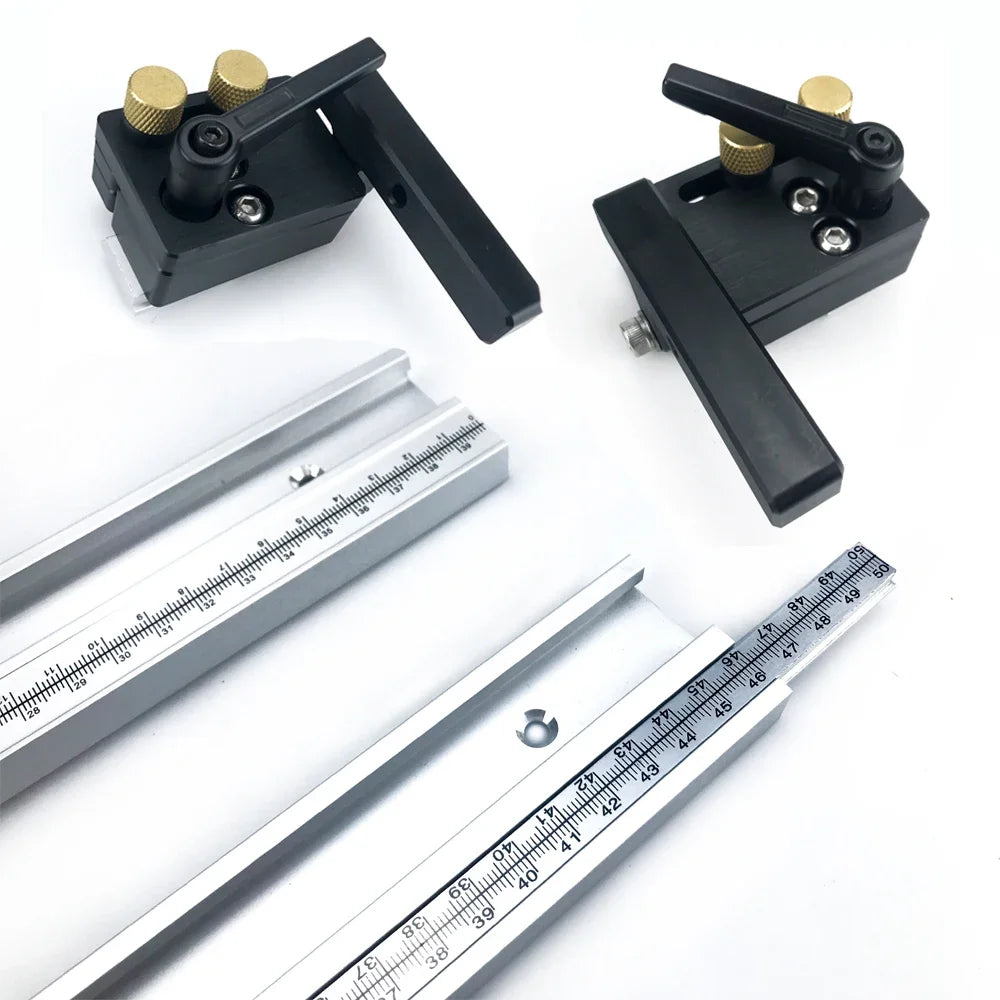 45# Chute T Track with Scale, Alloy T-tracks Slot Miter Track, 300-500mm 45 Type Chute Woodworking Table Saw Workbench DIY Tool