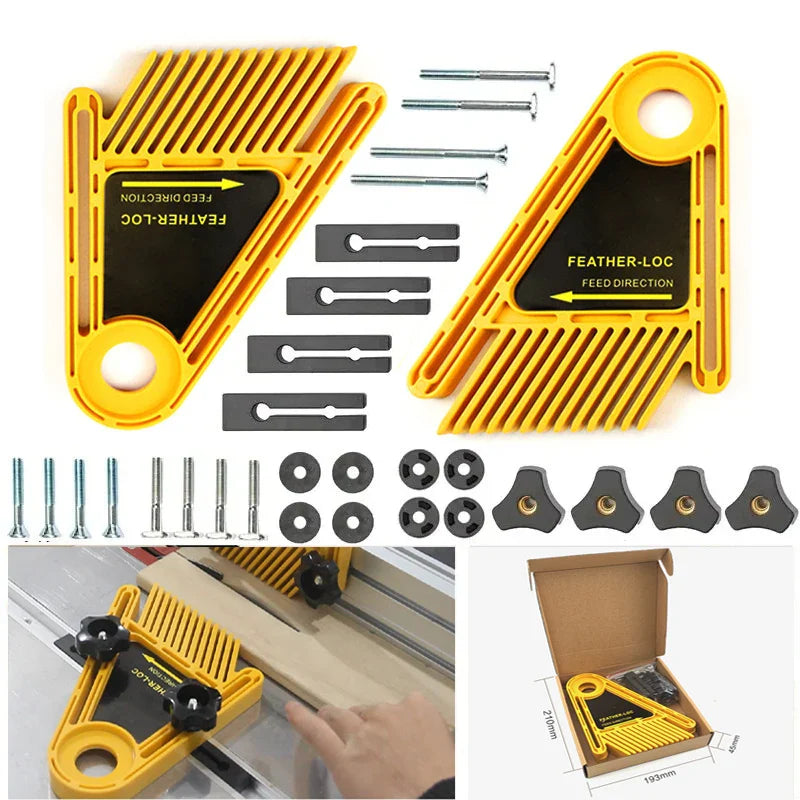 Bloc de guidage double pour table de défonceuse, bloc de poussée pour scie circulaire de table, outil de gravure et de travail du bois pour bricolage 