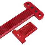 Woodworking Cross Calibration Ruler, Precision T-Ruler Scribing Line Drawing Marking Gauge, Aluminum Height Gauge Measuring Tool