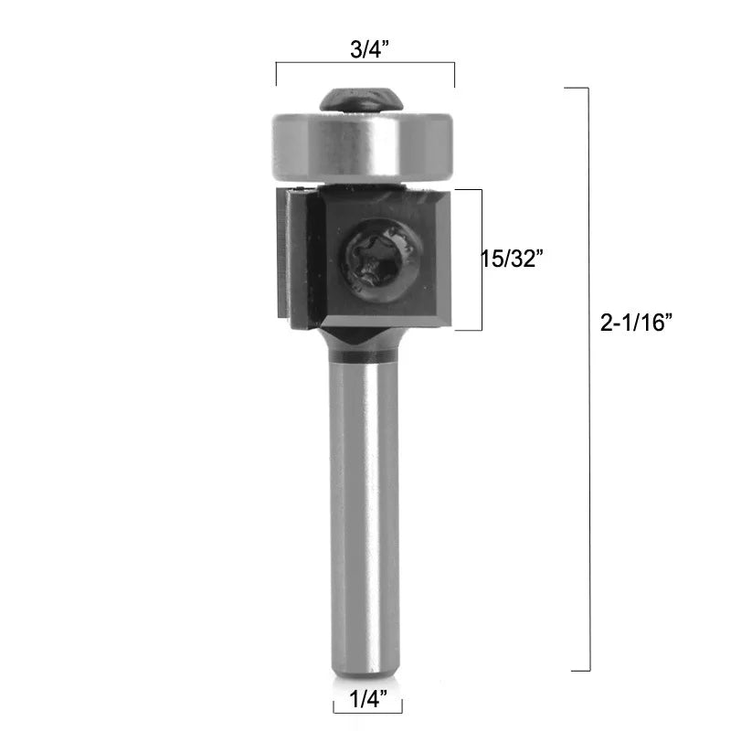 1PCS Milling Cutter 8/12/12.7mm Shank Wood Planer Bit Trimming Router Bit Insert for Woodworking Trimming Slotting Tools