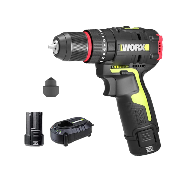 WORX WU130X 12V Cordless Electric Screwdriver Drill 40Nm Brushless Motor for Metalworking Home Lithium Battery Power Tools