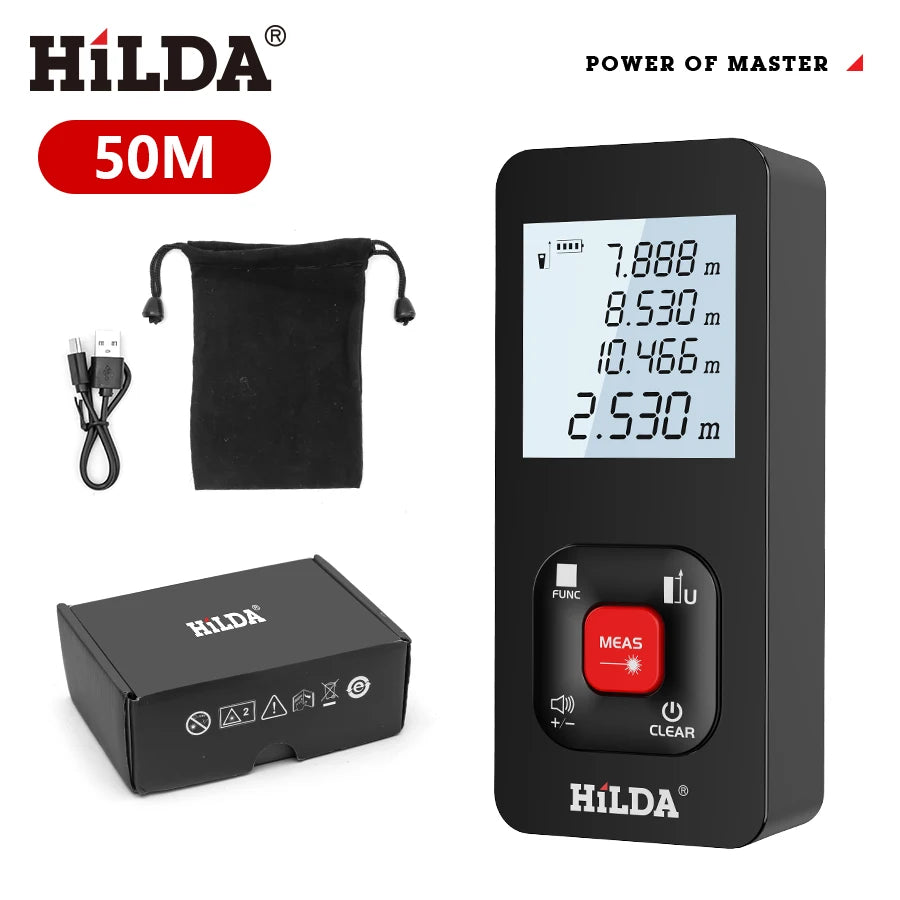 HILDA Laser Rangefinder Distance Meter Rangefinder Laser Tape Range Finder Building лазерный дальномер 120M /100M/50M