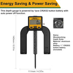 0-80mm Woodworking Depth Ruler Digital Tablesaw Height Ruler LCD Display Vernier Caliper 3 Unit Modes Auto Power Off Magnetic