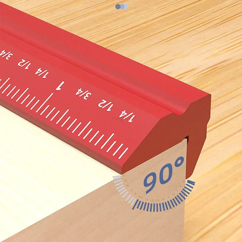 Precision Marking Aluminum V-Ruler  6/8/12/20inch Handmade  Ruler Corner Parallel Marking Woodworking Scribe Vertical Measuring