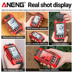 ANENG GN601 Digital Wood Moisture Meter 0~99.9% Timber Hygrometer  Meter Multiscene Measure Temperature Humidity Probe Testers