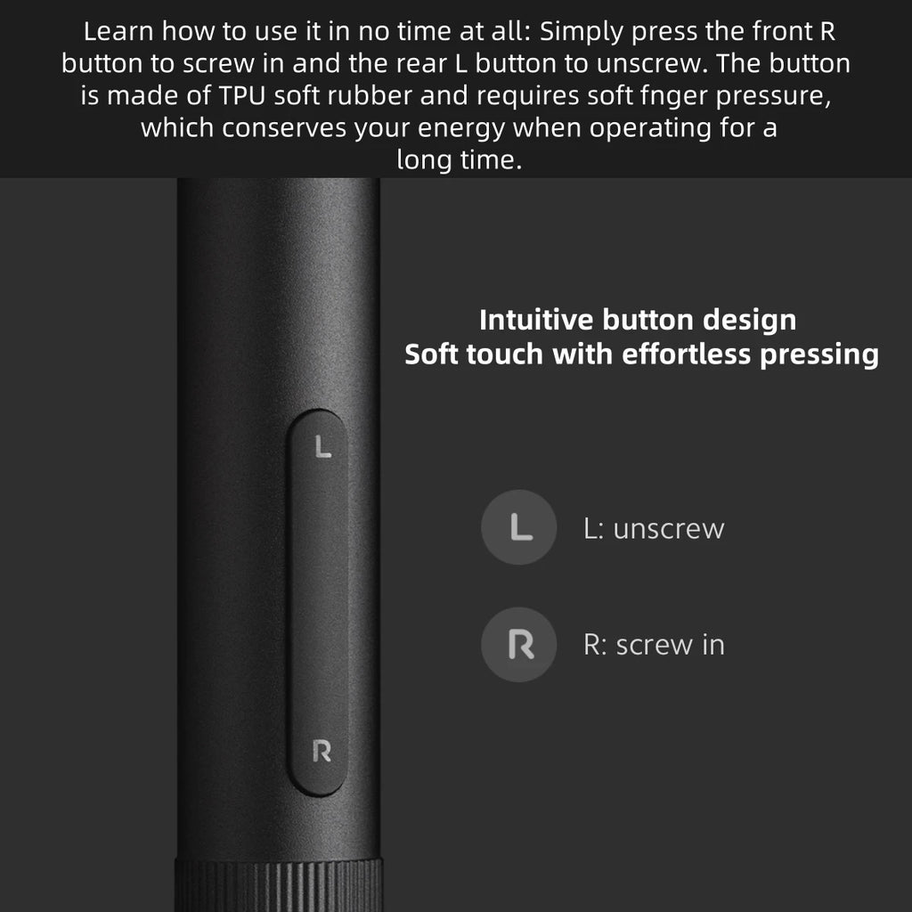 Electric Precision Screwdriver Kit 2 Gear Torque Control 400 Screw 1 Type-C Rechargeable Magnetic Aluminum Case MI