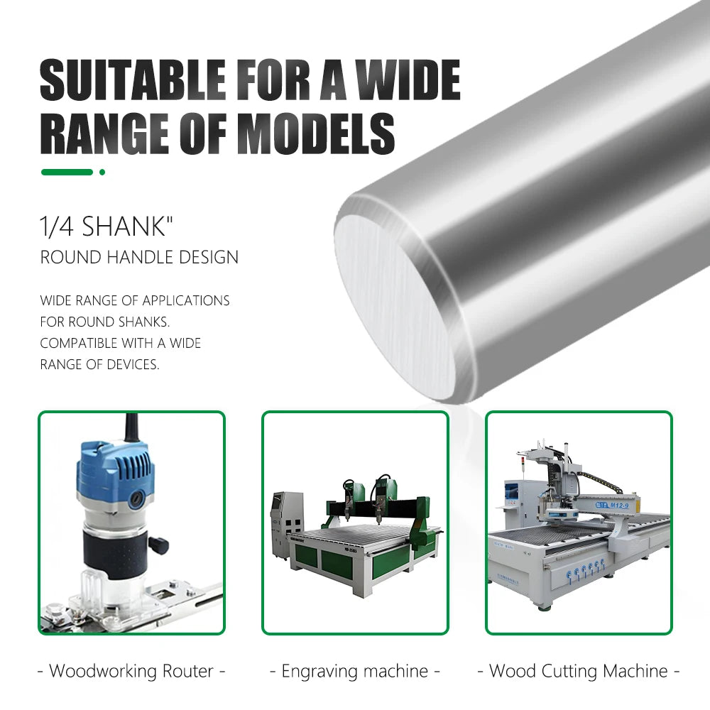 LAVIE 1pc 1/4 Shank Solid Carbide Nano Coating Compression Flush Trim CNC Bit Router Bits Woodworking Milling Cutter Z07C1325CCL