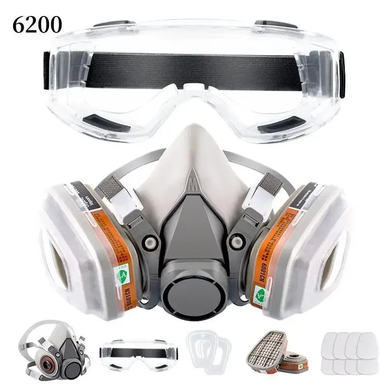 Gas-Proof Half Face Mask 6200 Gas Mask Series Combination Matched with 6001/2091/5n11 Filters for Chemical Organic Protection